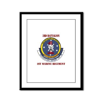 3B1M - M01 - 02 - 3rd Battalion - 1st Marines with Text - Framed Panel Print